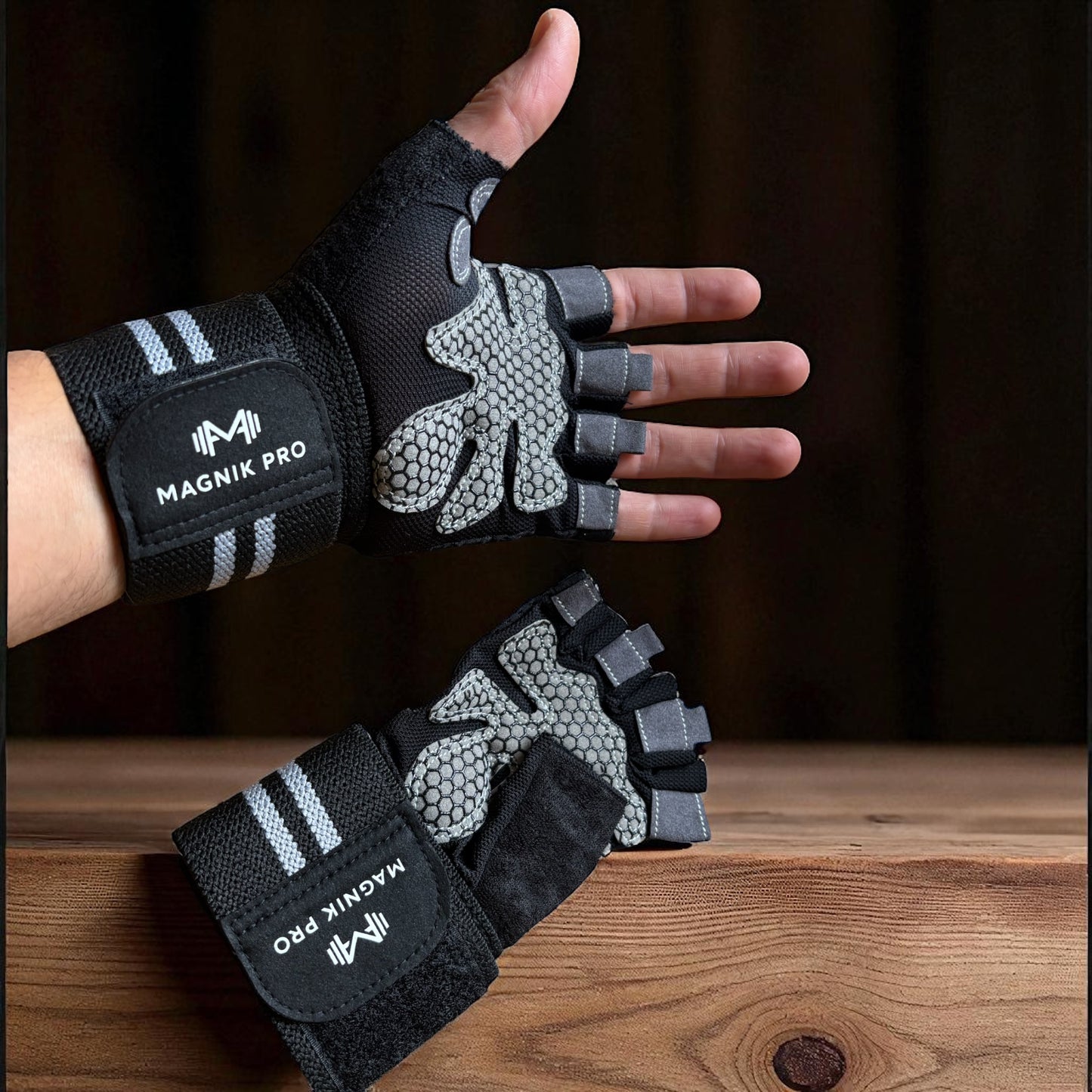 Combo Bolso magnético + guantes gym
